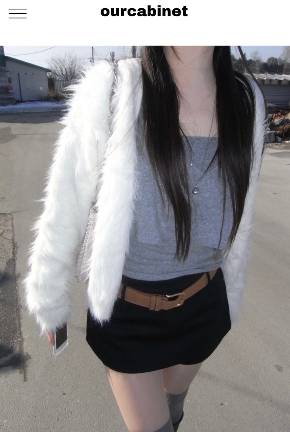 아워캐비넷 앙고라 퍼가디건 sense angora cardigan 상품이미지2