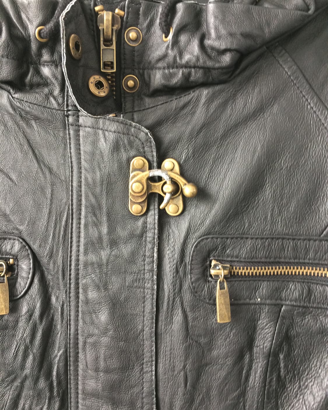 Fireman high neck leather jacket 상품이미지4
