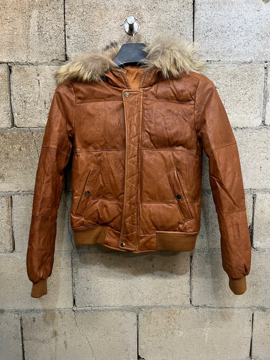 유즈드 퍼 레더 자켓 상품이미지1