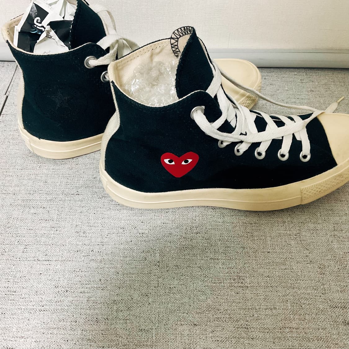 꼼데 x 컨버스 정품 , 2회착용 , 245사이즈 상품이미지1
