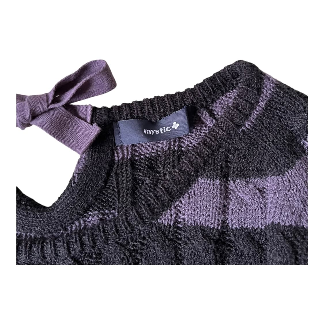 Japanese Vintage . 스트라이프 꽈배기 리본니트 상품이미지4