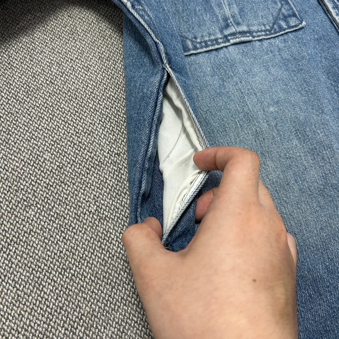 지오송지오 오버핏 절개 데님자켓(95) 상품이미지6