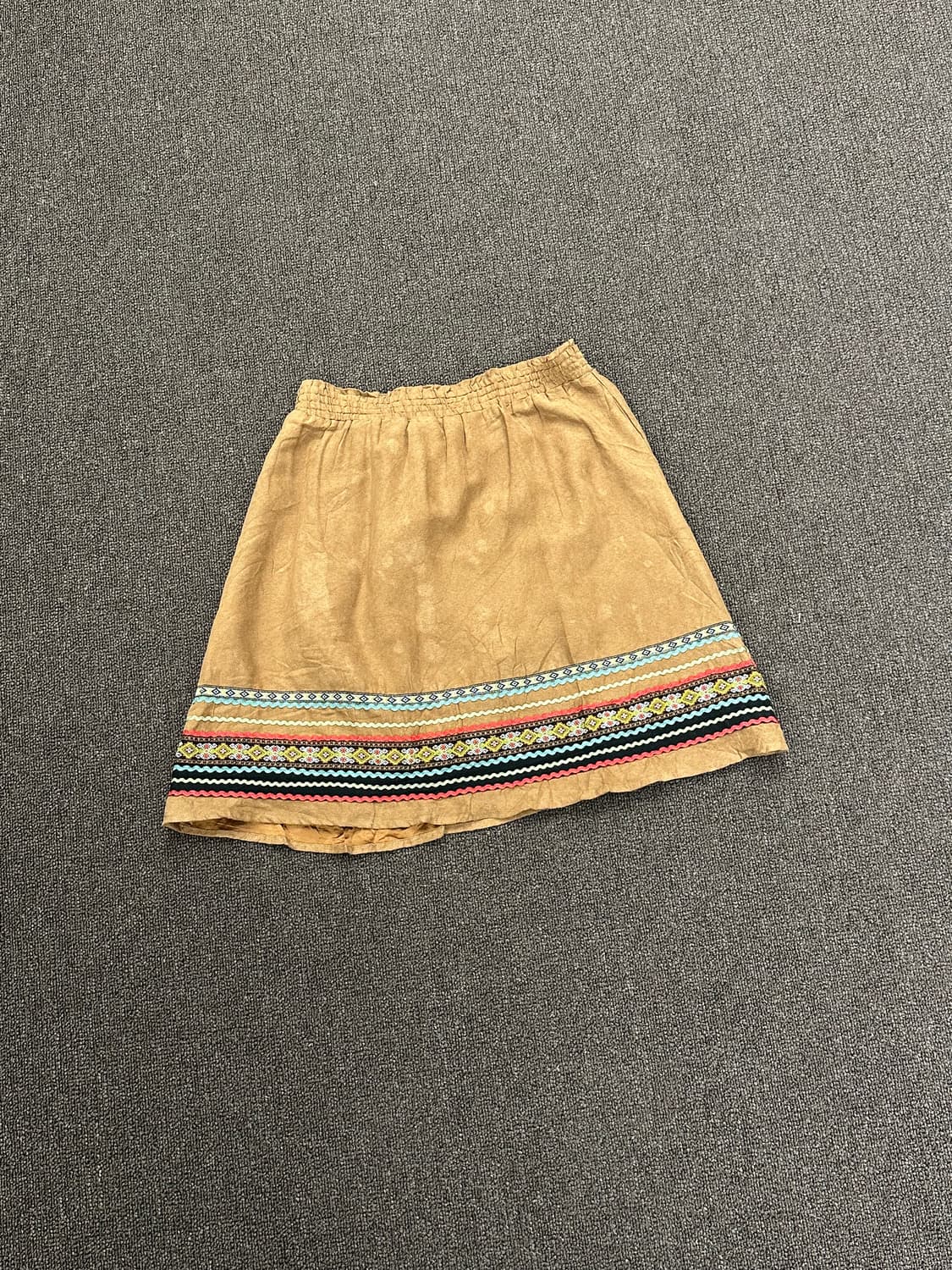 OS)Japanese vintage 자수 디테일 브라운 미니 스커트 상품이미지6