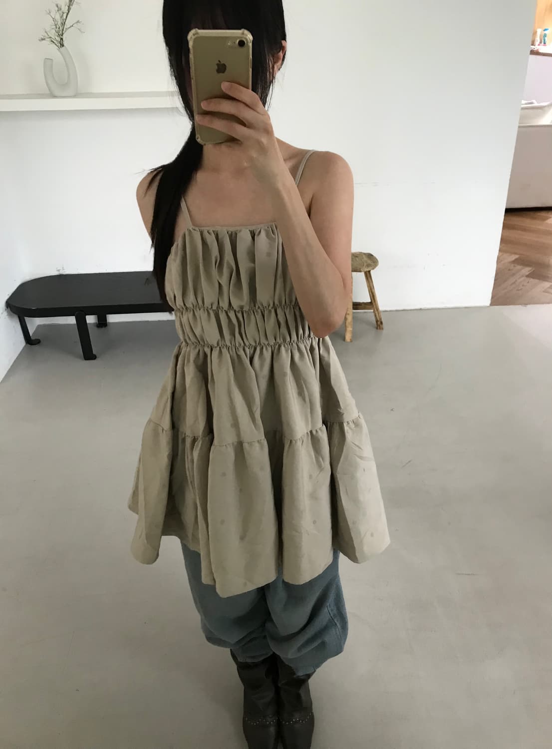 vintage dot sleeveless top 상품이미지1