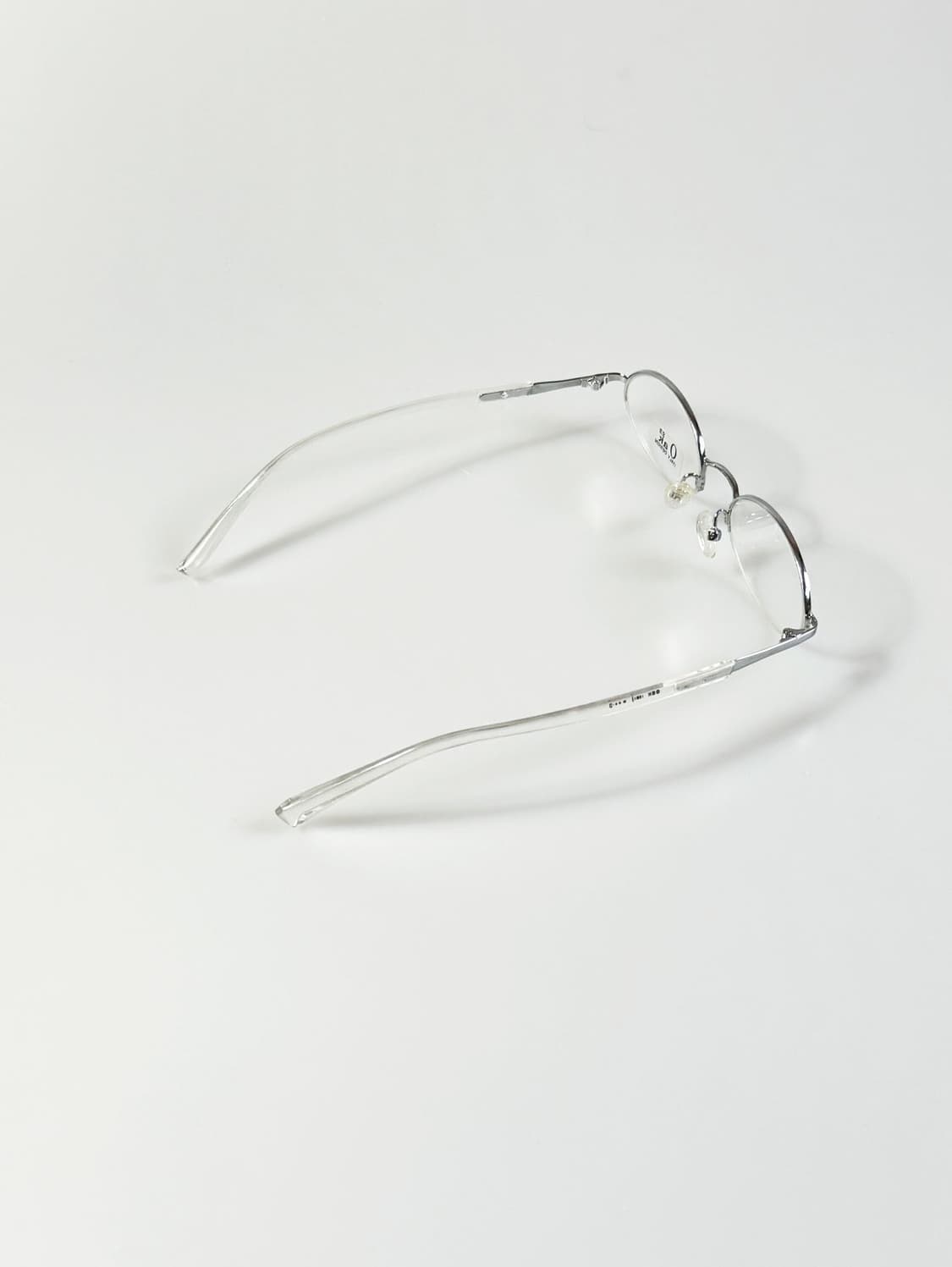 90s OAK 실버 오벌 반무테 메탈 프레임 빈티지 안경 상품이미지4