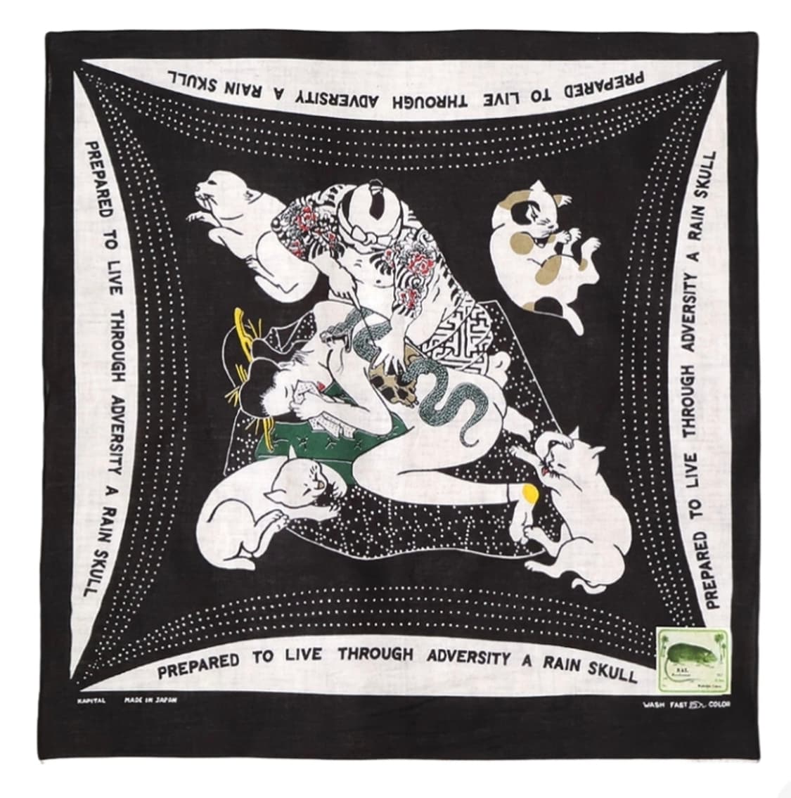 캐피탈 패스트컬러 셀비지 반다나 레인 스컬 노 우먼 노 크라이 블랙 상품이미지1