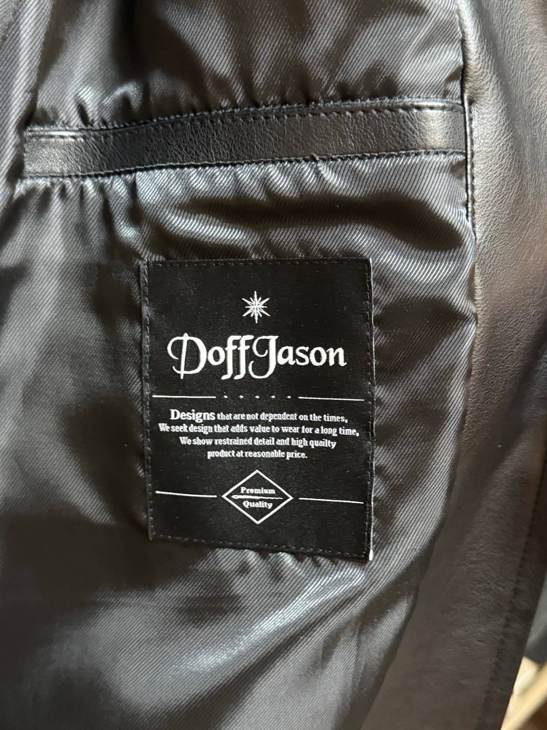 도프제이슨 오버핏 비건레더 싱글 자켓 L 상품이미지6