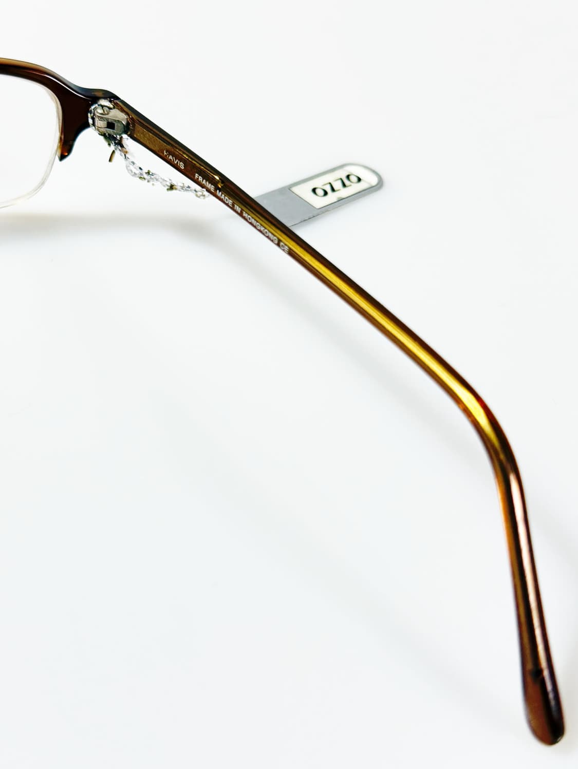 HAVIS 브라운 뿔테 스퀘어 반무테 프레임 빈티지 안경 상품이미지6