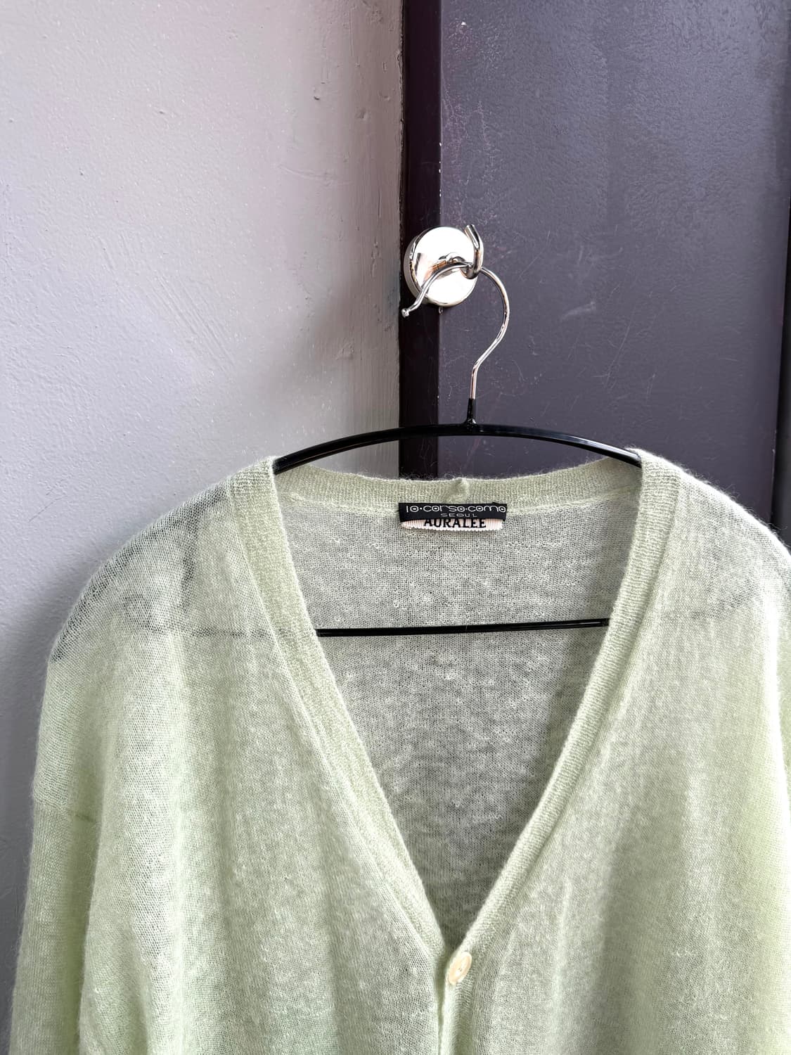 5/ 오라리 24SS 키드 모헤어 시어 니트 가디건 상품이미지4