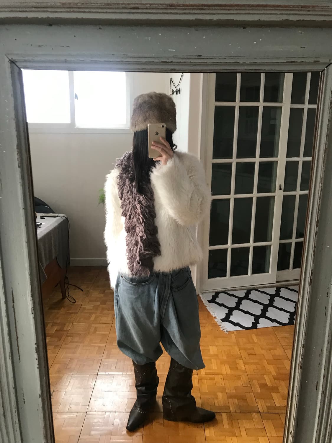 vintage brown muffler 상품이미지1