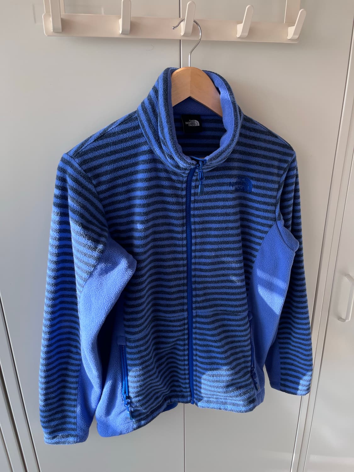 노스페이스 블루 스트라이프 후리스 집업 상품이미지6