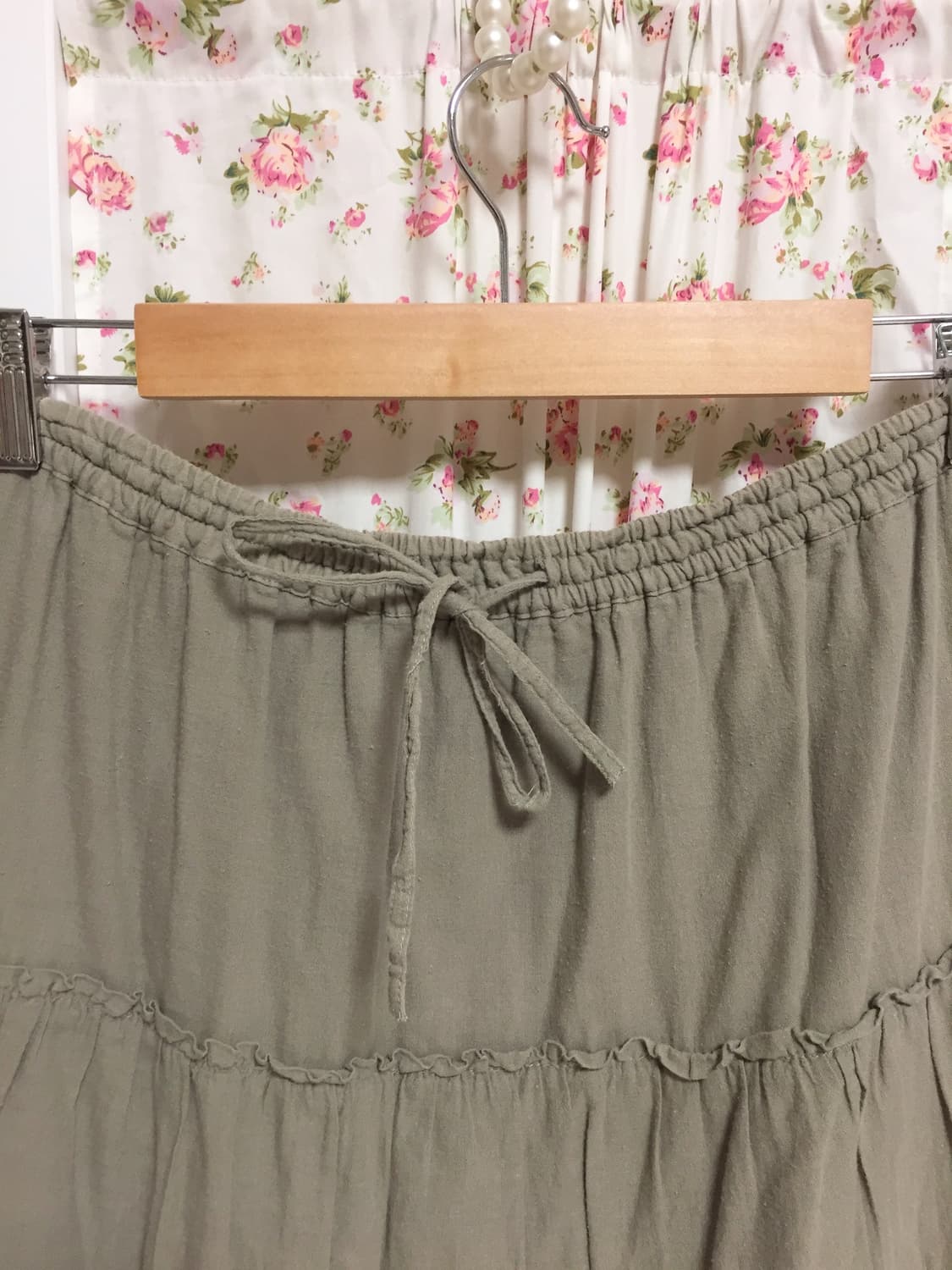 빈티지 모리걸 카키 스커트 상품이미지3