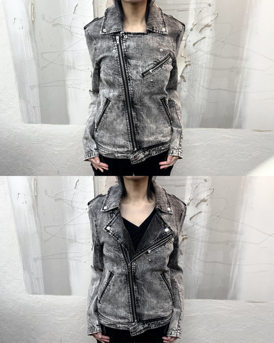 grey washed denim jacket 상품이미지1