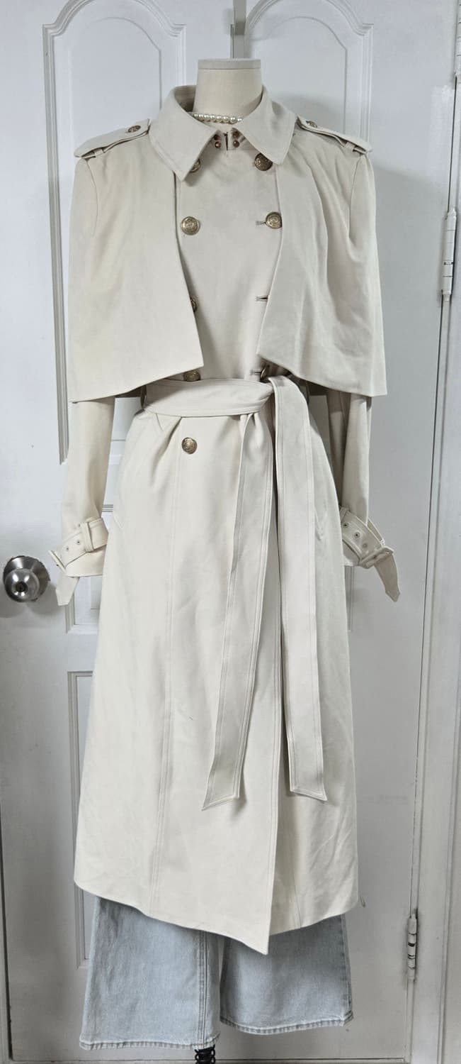 줄로그 스웨이드 케이프 트렌치코트 상품이미지1