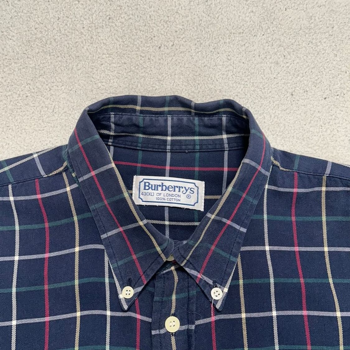 BURBERRYS 체크셔츠 네이비 블루 XL 상품이미지5