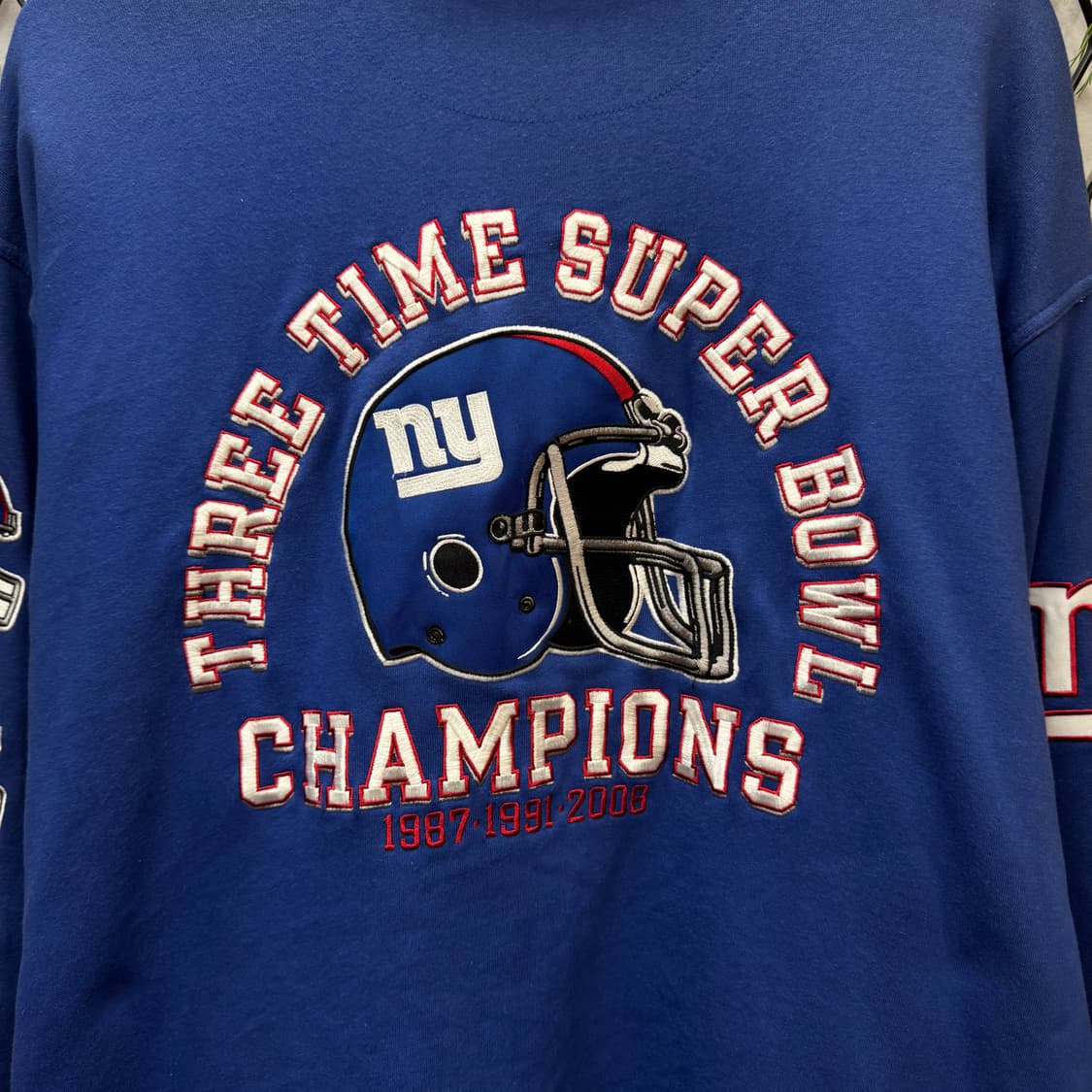 00s 리복 X NFL 뉴욕 자이언츠 집업 바시티자켓 블루 상품이미지7