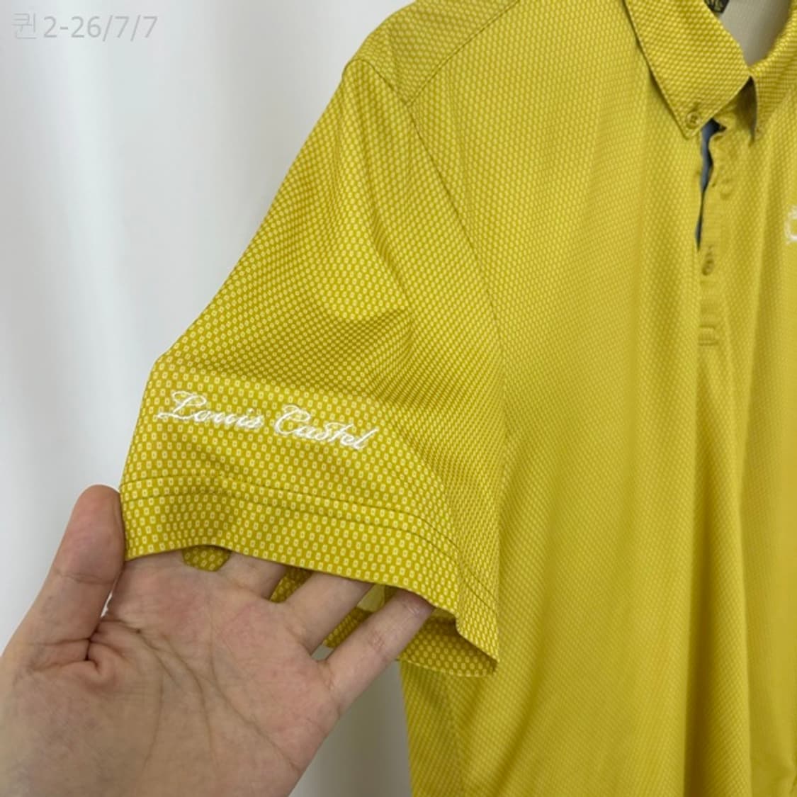 
루이까스텔 남자 스판 카라 반팔티 옐로우 100 상품이미지4
