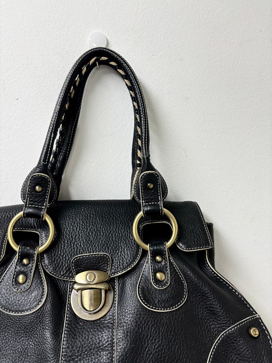 “Vintage” Y2K Mood Black Leather Bag 상품이미지4