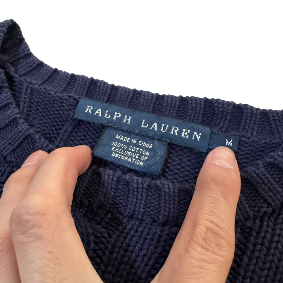 여성 폴로 랄프로렌 네이비 꽈배기 니트 상품이미지3