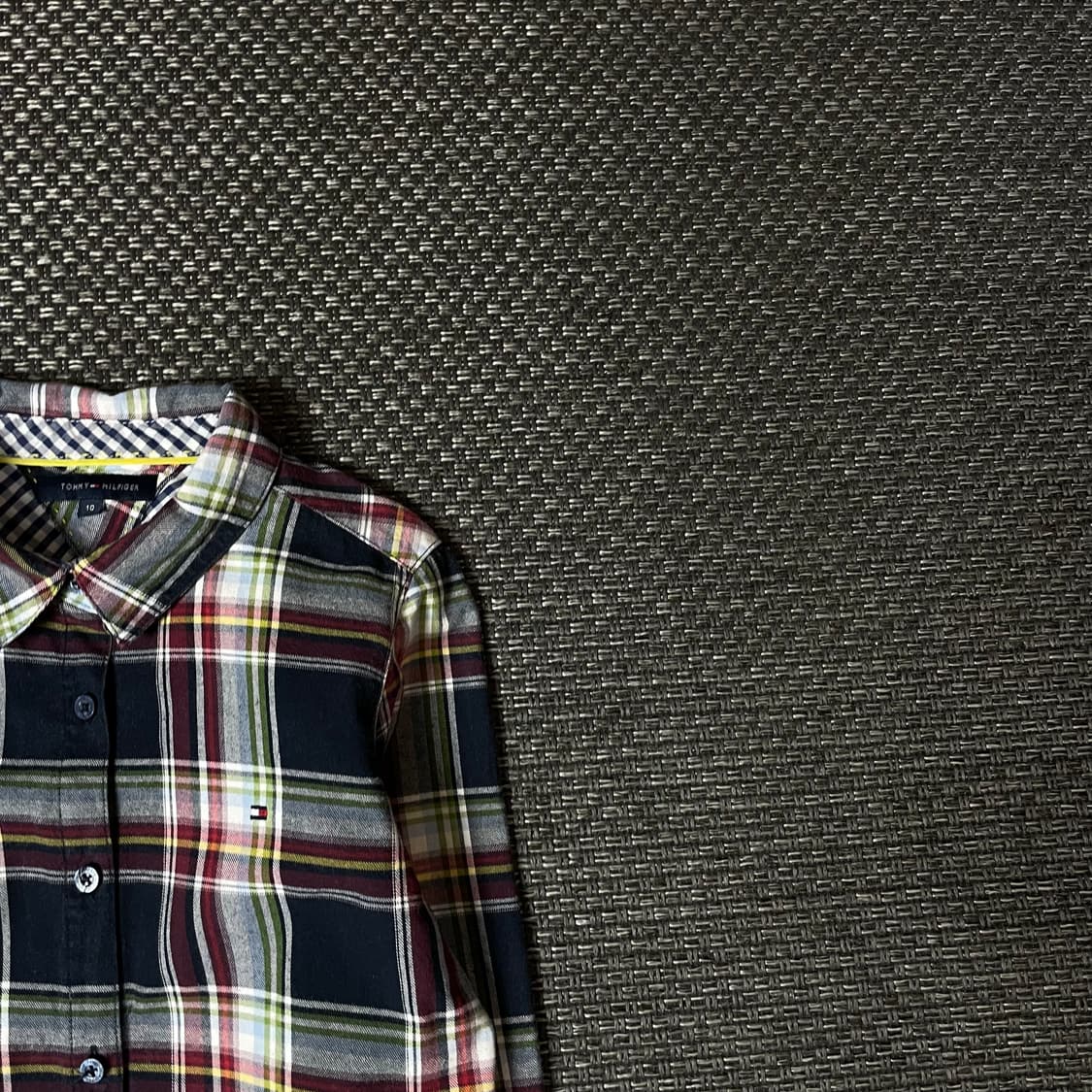 타미힐피거 키즈 네이비 레드 멀티배색 체크 긴팔 셔츠 10 상품이미지3