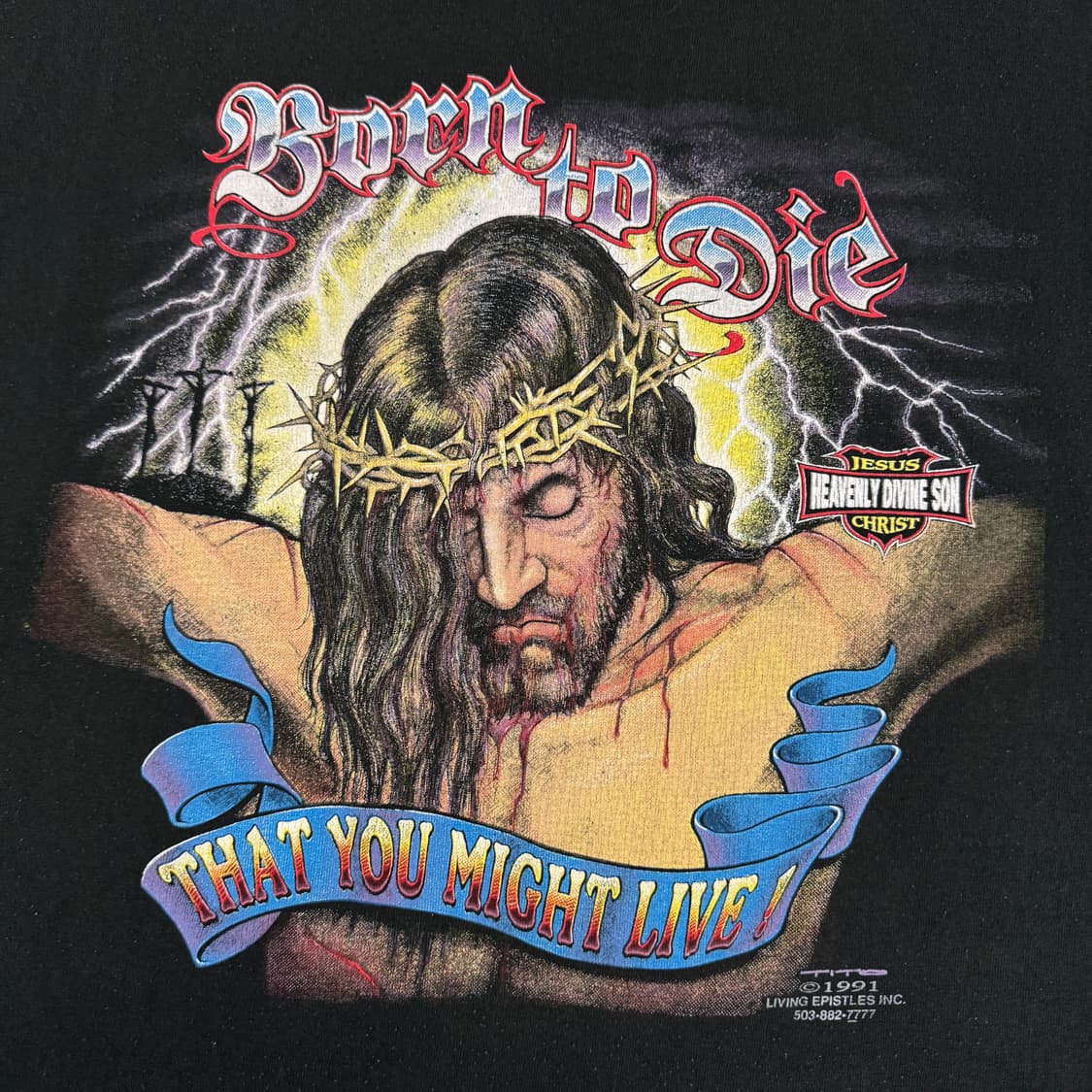 빈티지 90s 할리데이비슨 지저스 Jesus 패러디 티셔츠 상품이미지3