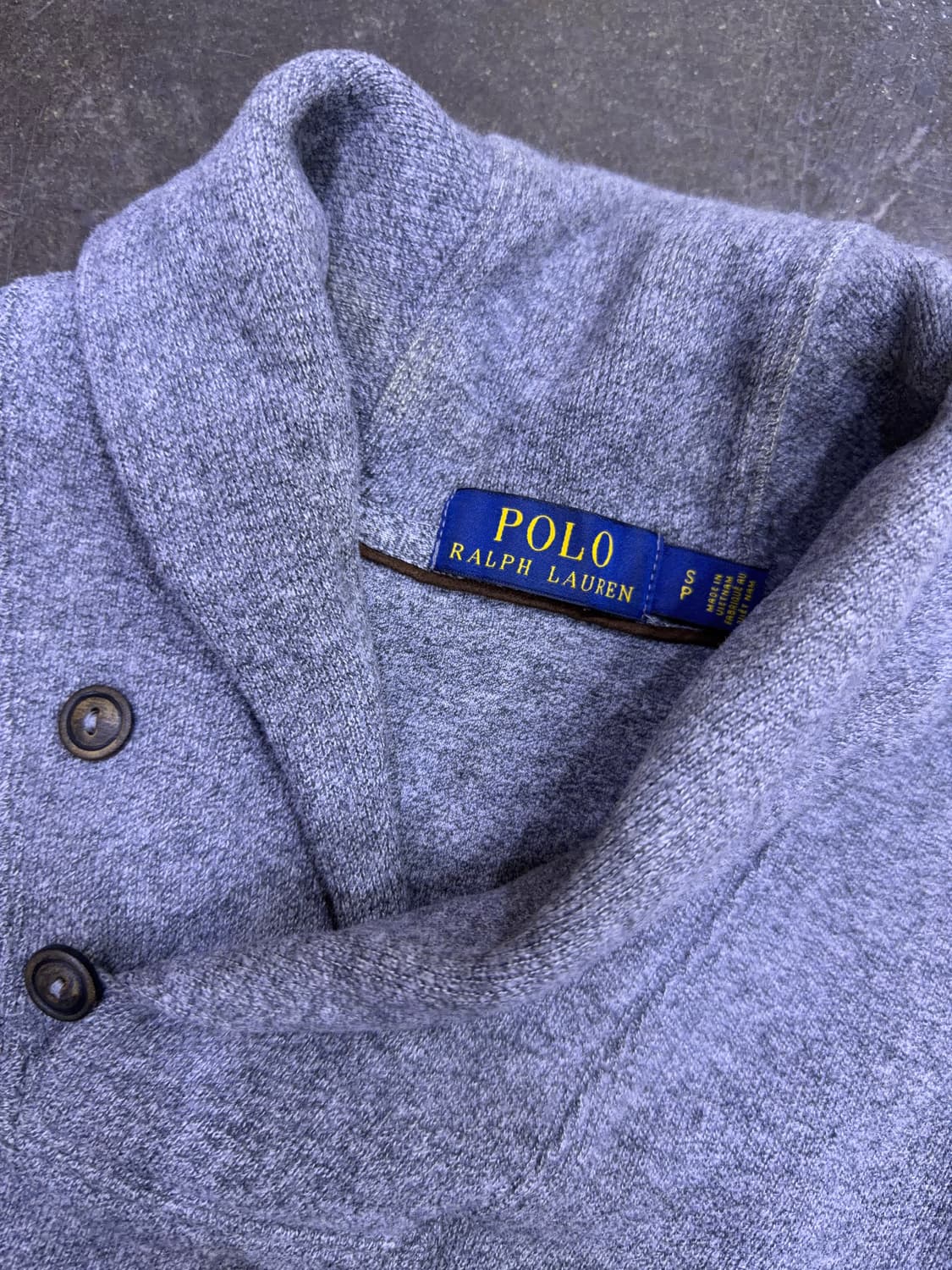 폴로 랄프로렌 클래식 숄카라 니트 스웨터 그레이 가디건 S 상품이미지4