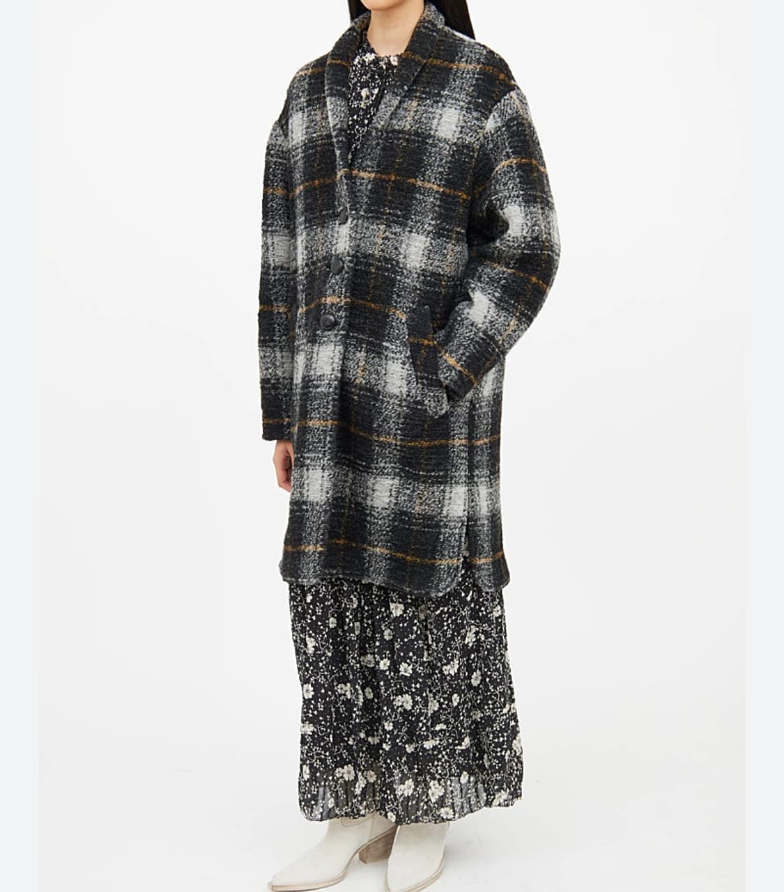 여) 이자벨마랑 가브리엘 체크코트  상품이미지9