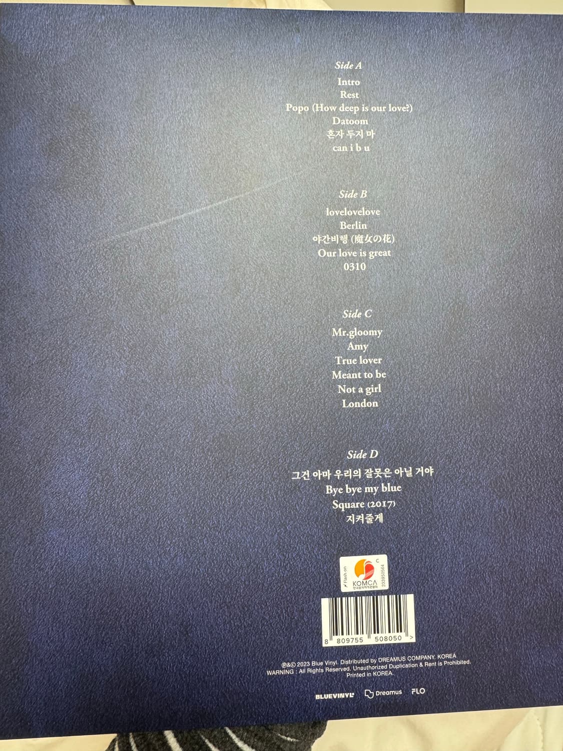 백예린 1st 콘서트 LP Turn on that Blue Vinyl 상품이미지2