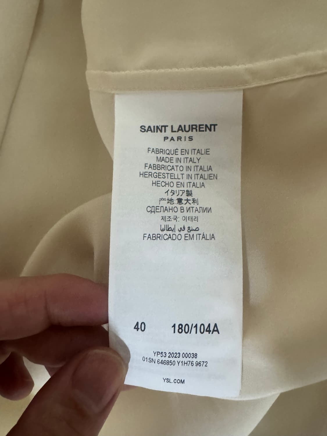 생로랑 실크 셔츠 40 상품이미지5