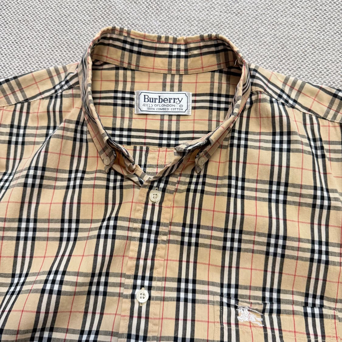 버버리 빈티지 반팔 체크 셔츠 상품이미지2
