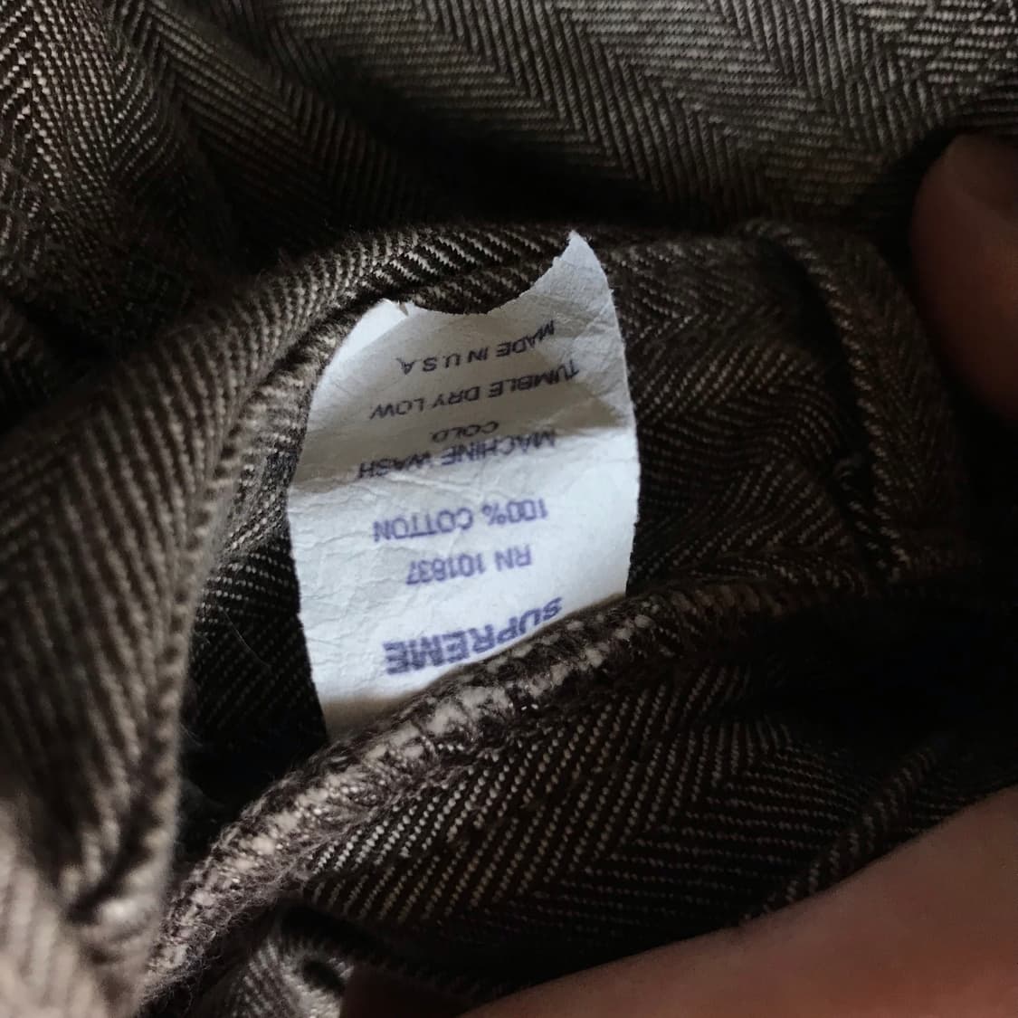 올드 슈프림 헤링본 팬츠 브라운 상품이미지5