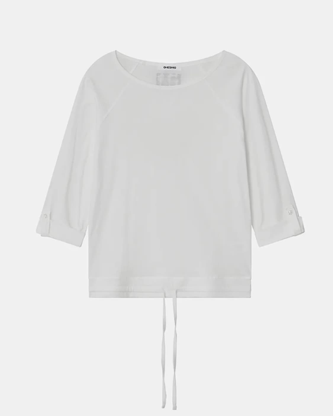 오헤시오 ROLL-UP DOT LABEL TEE, IVORY 상품이미지1