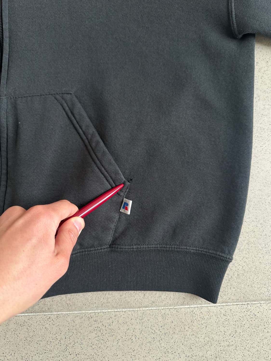 90s 빈티지 러셀 후드집업 블랙 L 상품이미지3