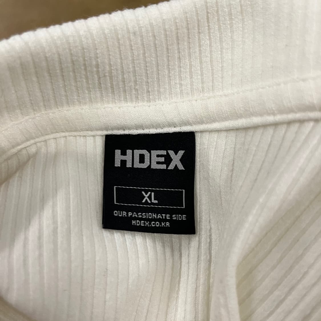 [정품/XL] HDEX 골지 반팔 카라티 화이트 b13 상품이미지4