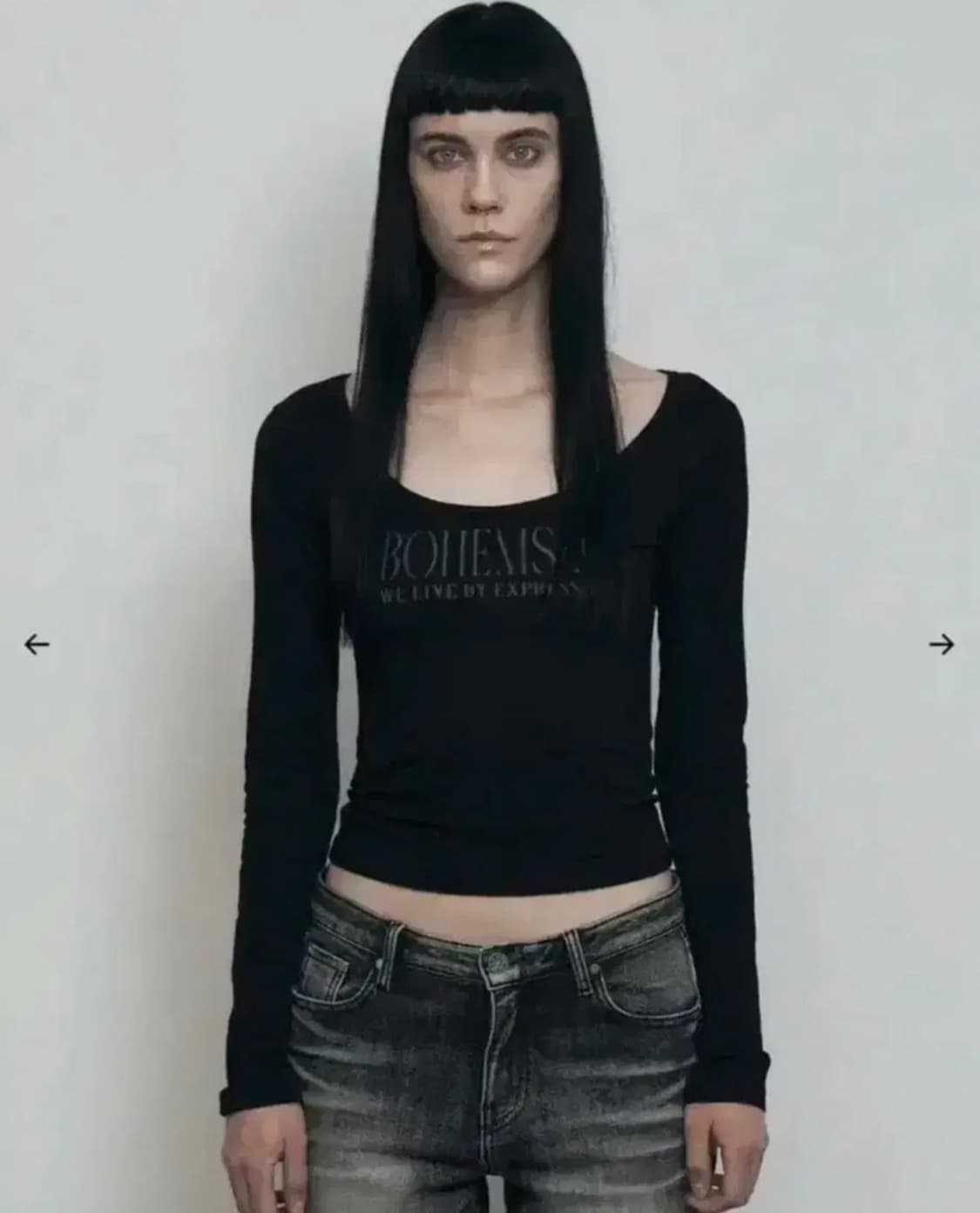 보헤미안서울 pale printed 롱슬리브 블랙 상품이미지1