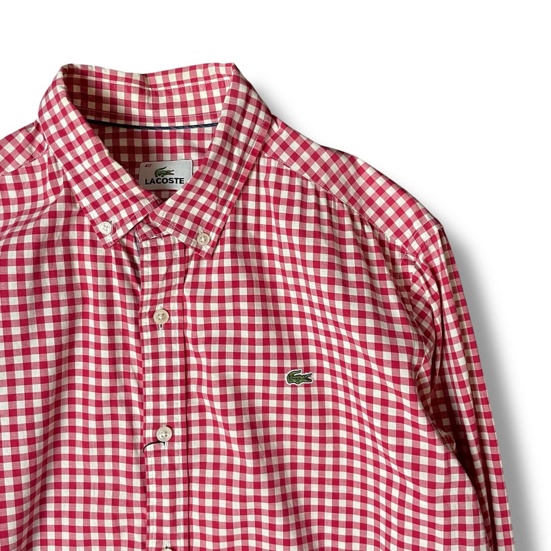 라코스테 레드 깅엄 체크 셔츠 40 상품이미지3