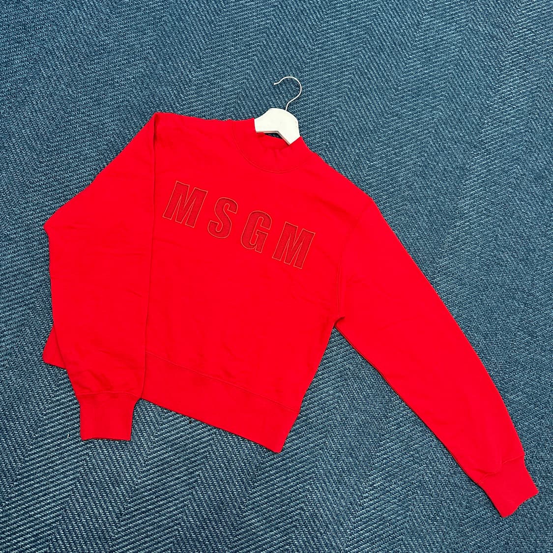 [여성S] 엠에스지엠 시스루 로고 맨투맨 상품이미지1