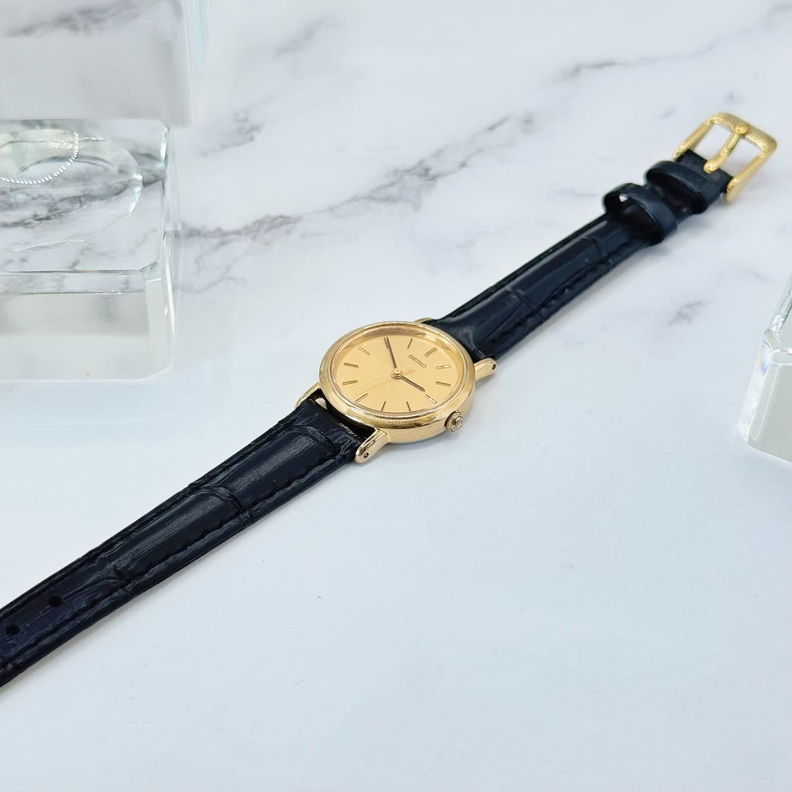 80s90s 빈티지 세이코 클래식 골드 라운드 워치 상품이미지5