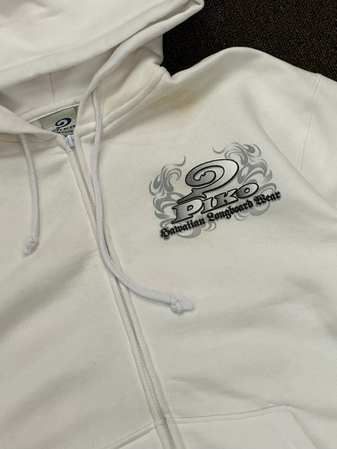 M)PIKO vintage 트리발 화이트 후드집업 상품이미지2