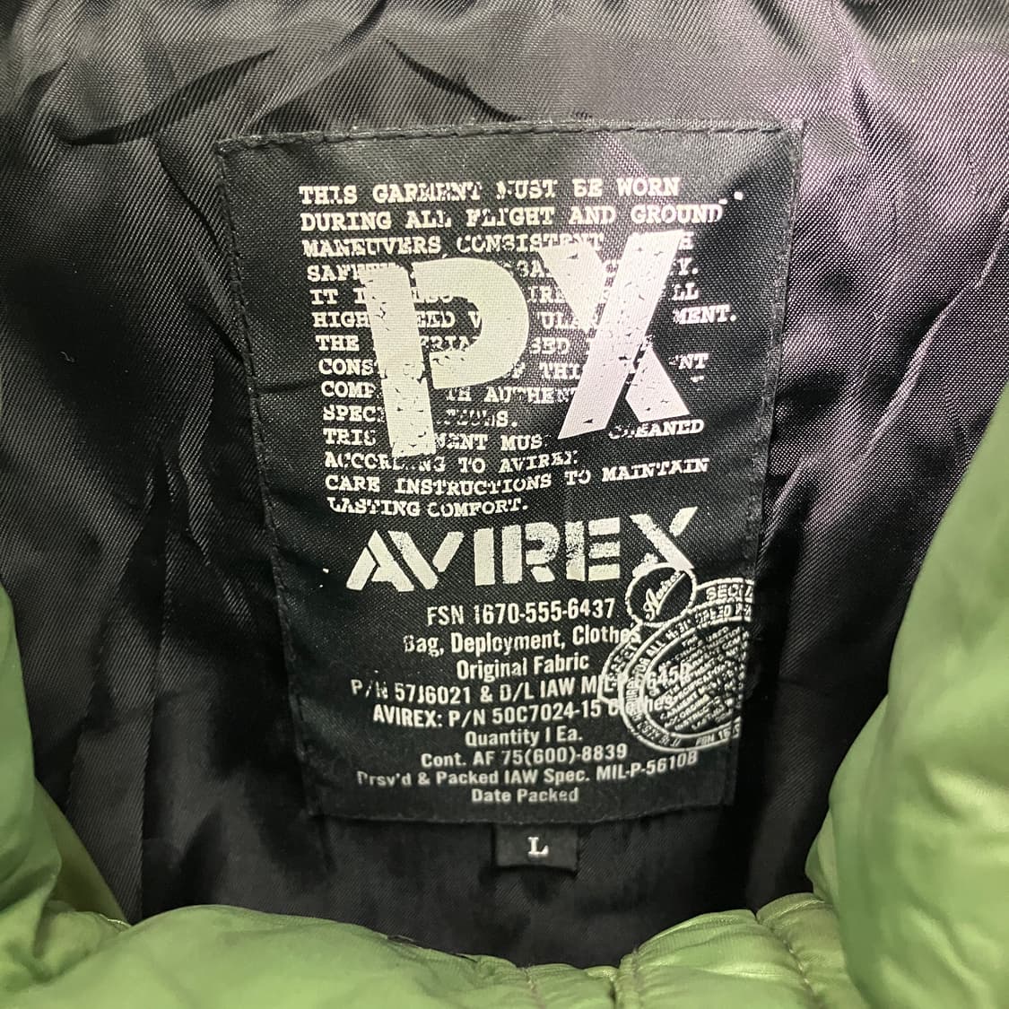 아비렉스 USA PX 컬렉션 퀄팅 자켓 L 상품이미지3