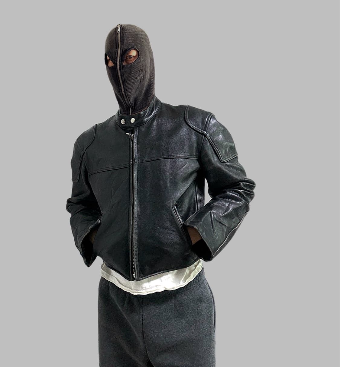 일본빈티지 베트멍필 소가죽 싱글 크롭핏 바이커자켓 상품이미지1