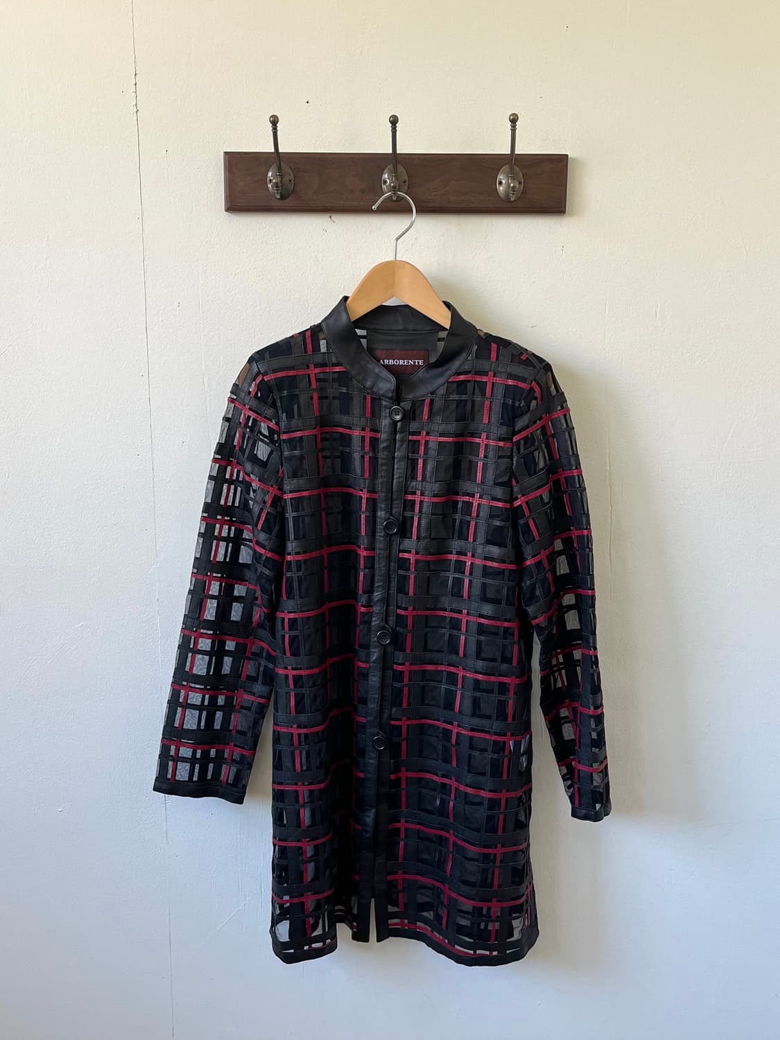 90’s ARBORENTE 시스루 레더 자켓 상품이미지1