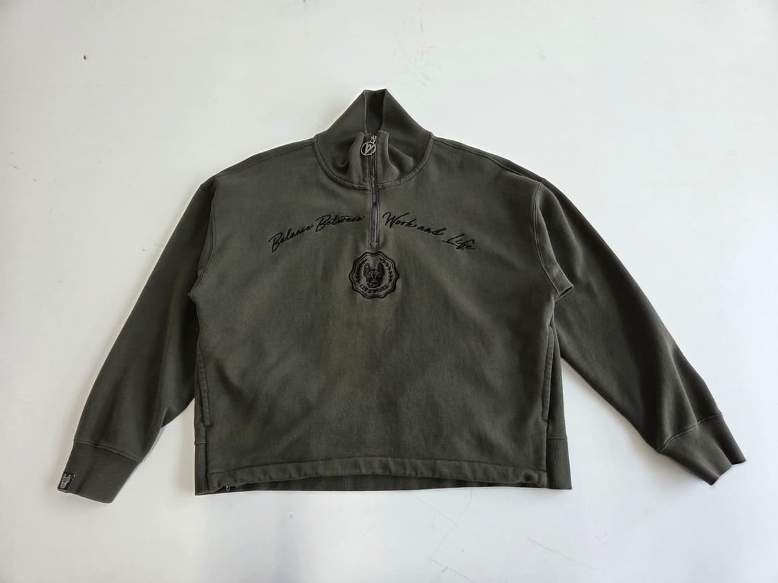 라이프워크 반집업 맨투맨 카키 F 상품이미지1