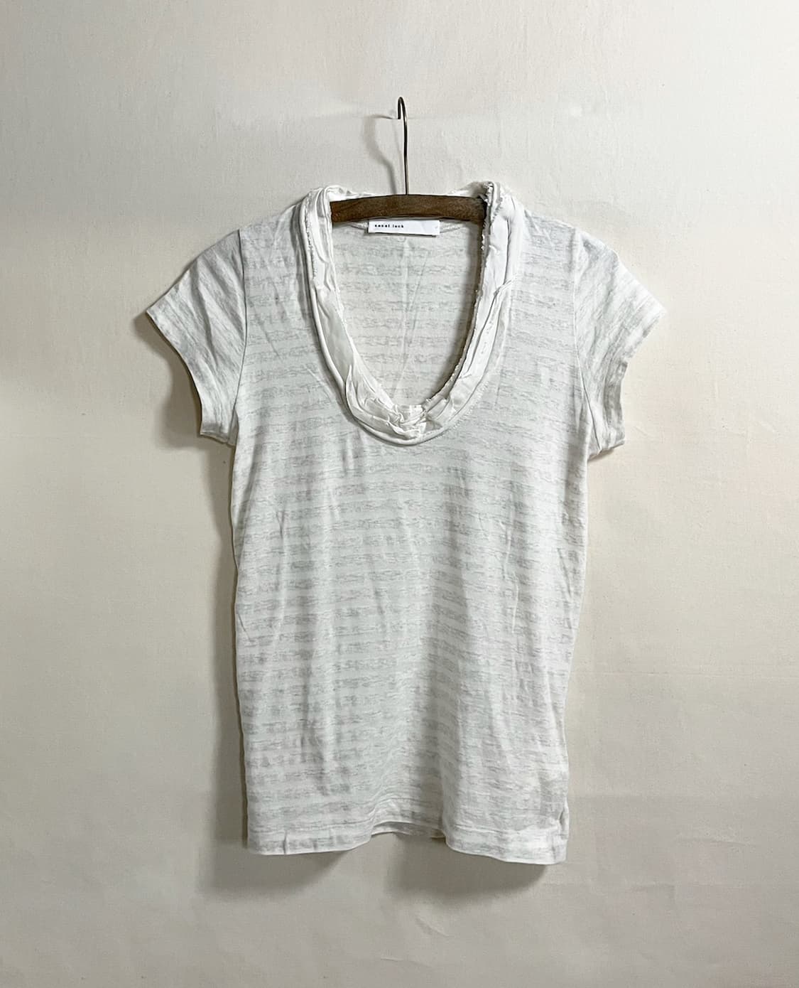 SACAI LUCK stripe scoop neck tee 상품이미지3