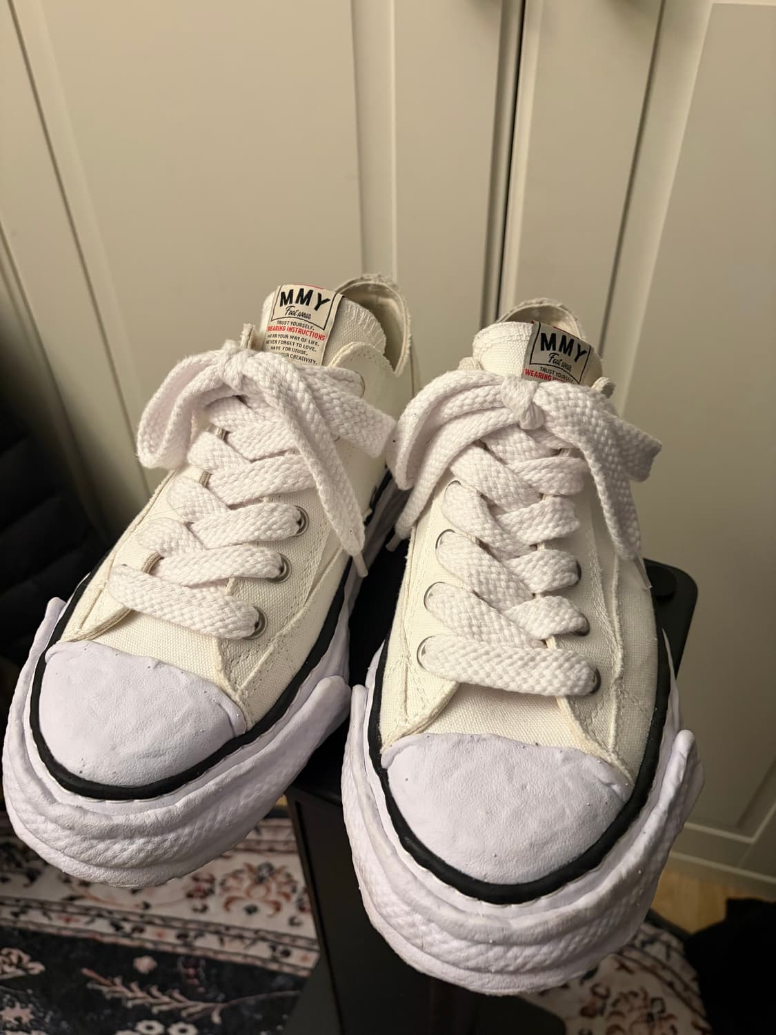 메종 미하라 야스히로 피터슨23 OG 솔 캔버스 로우탑 상품이미지1