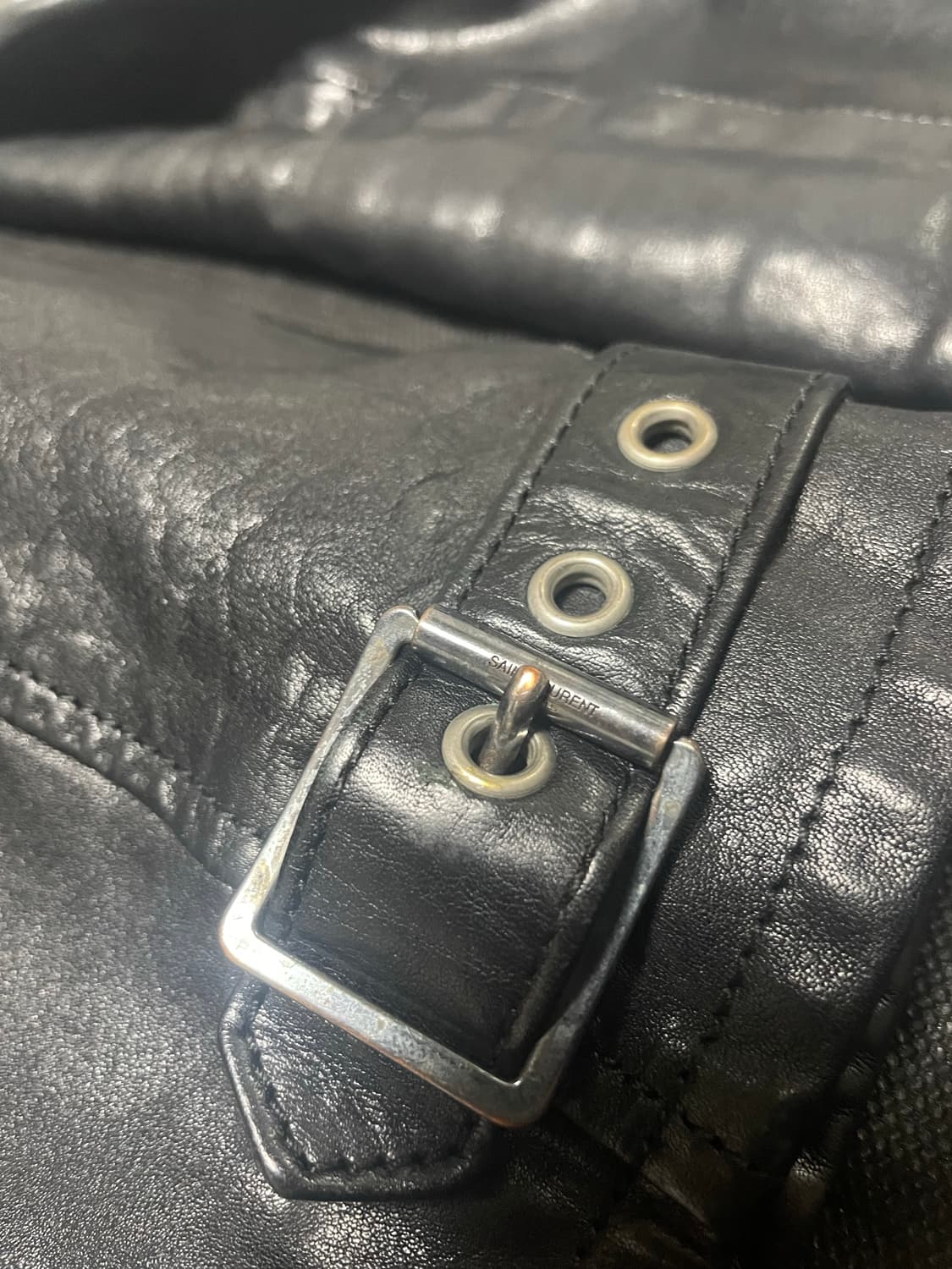 생로랑 레더 레이싱 자켓 상품이미지7