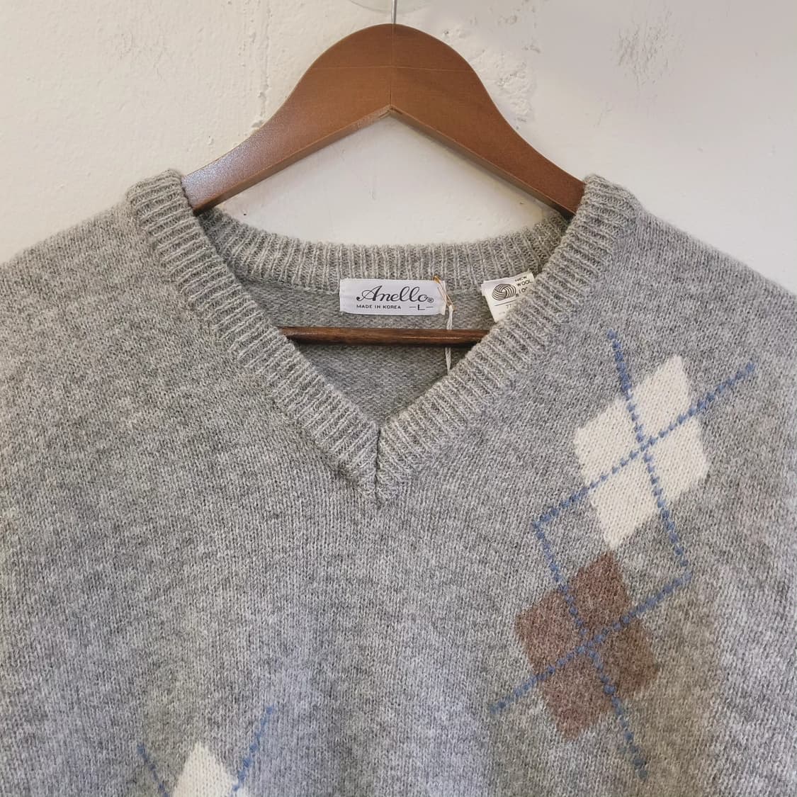 Anello 뉴울100 아가일 니트 상품이미지3
