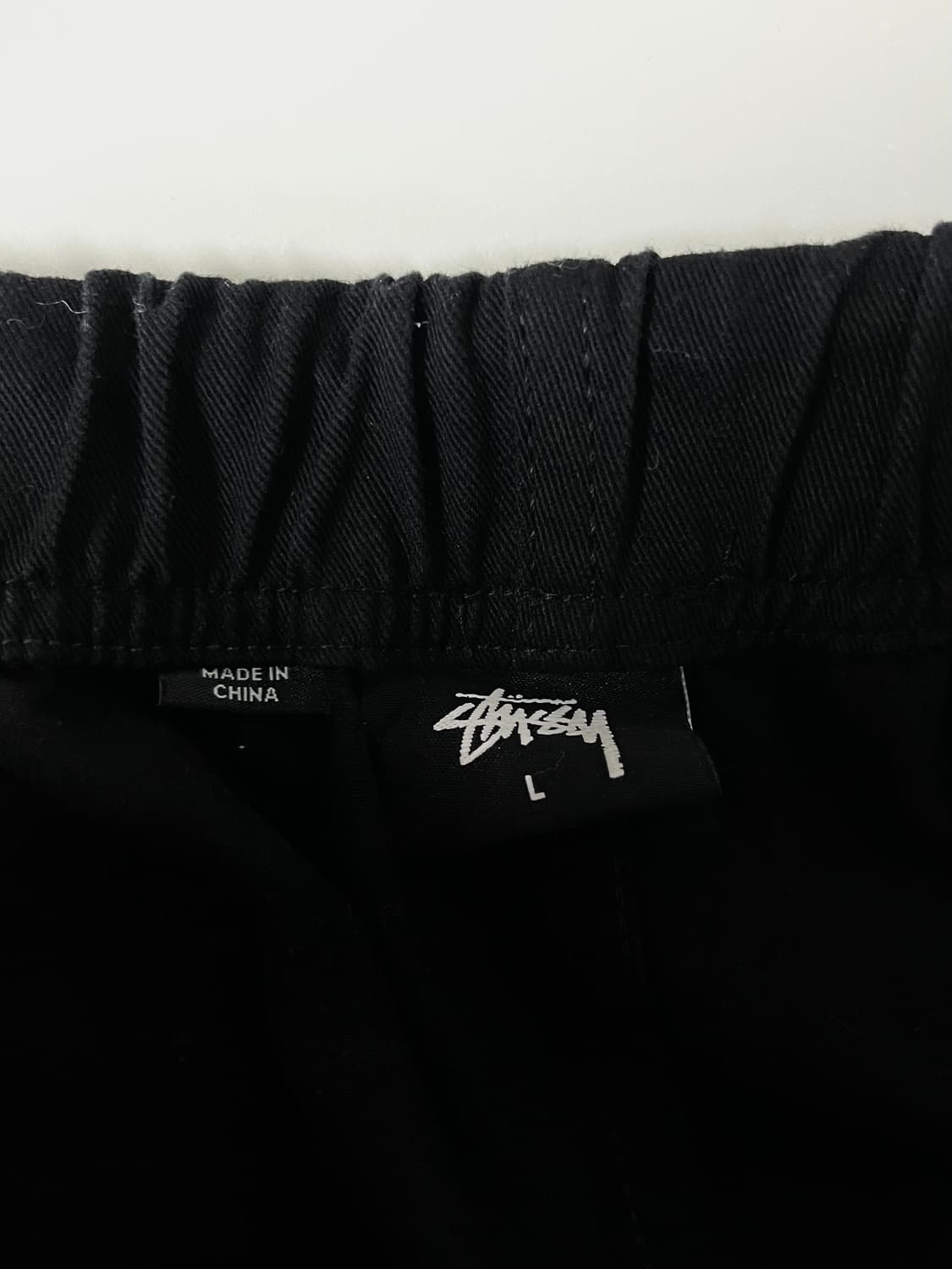 L) 스투시 Pull on beach 코튼 밴딩 팬츠 블랙 상품이미지4