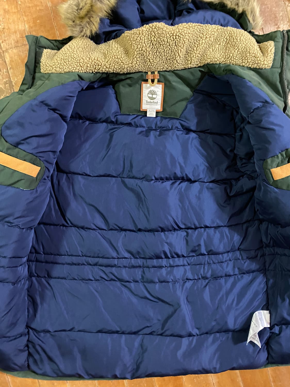 Timberland 다운 올리브그린 파카 XL 상품이미지4