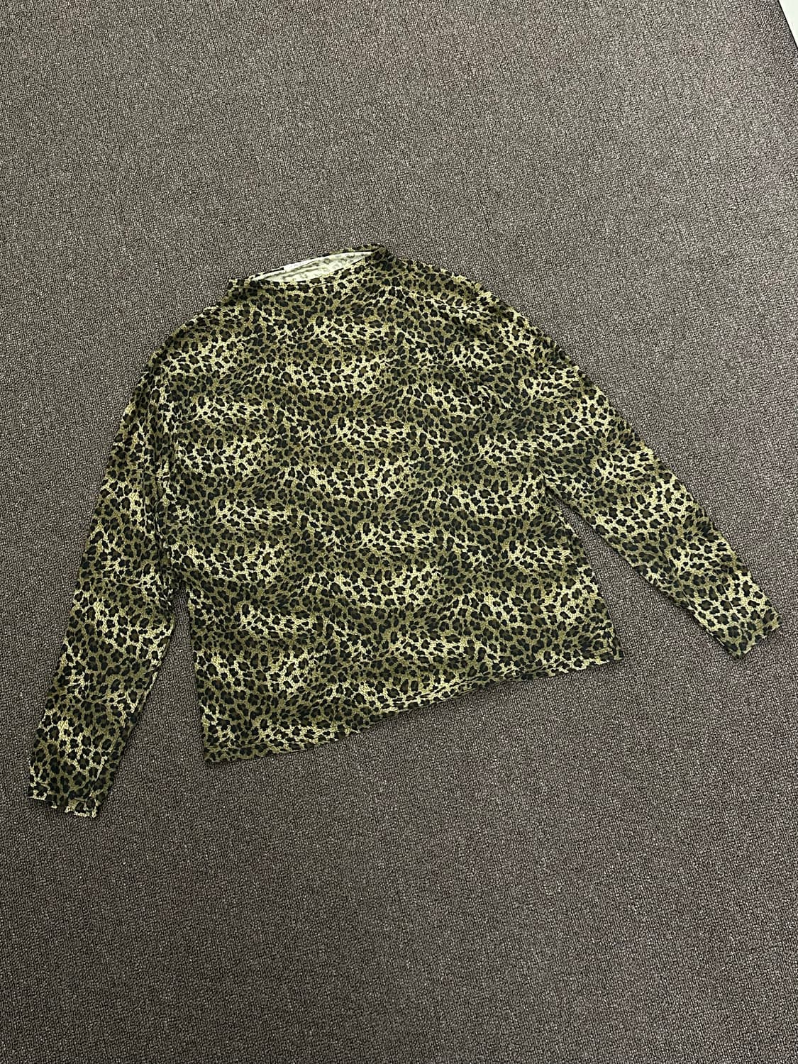 OS)Japanese vintage 여성 레오파드 하이넥 롱슬리브 상품이미지1